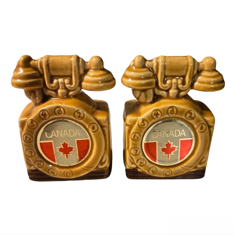 Vintage Rotary Telephone Ceramic Salt & Pepper Shakers